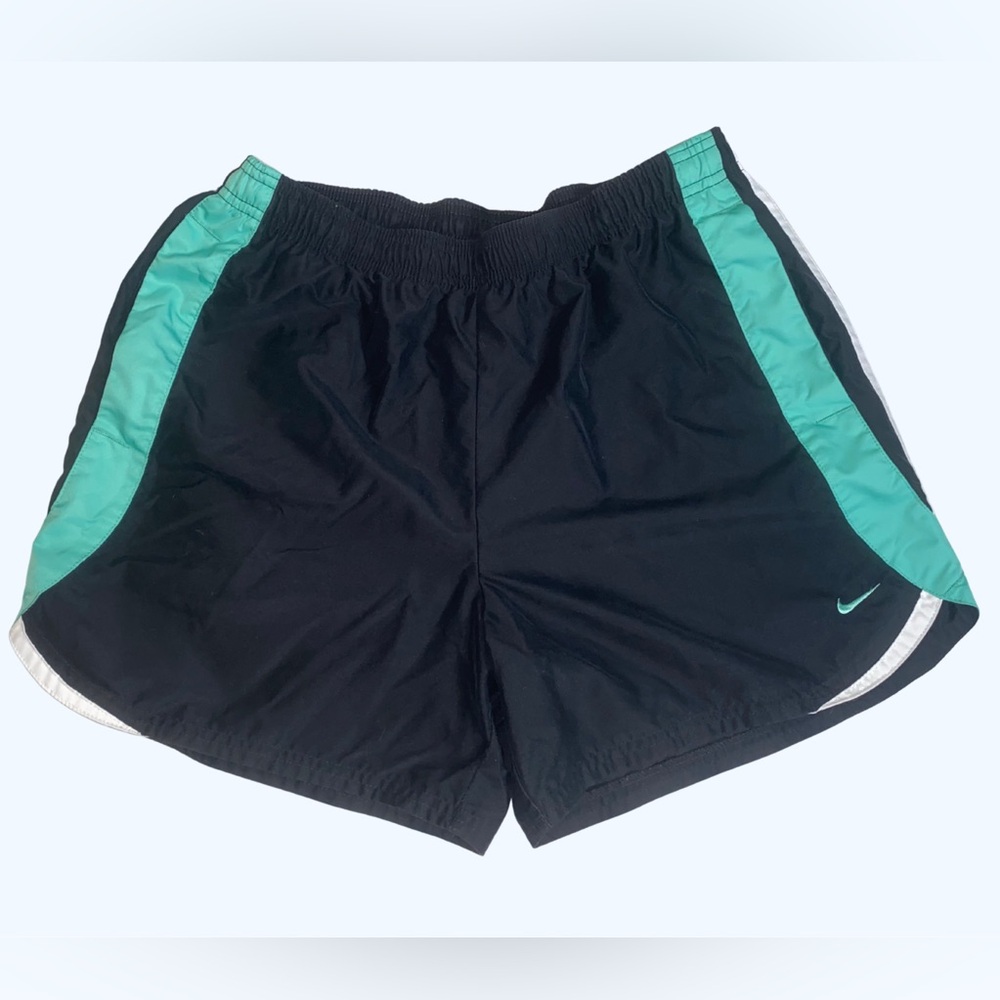 Nike Women Black Aqua Stretch Elastic Waist Athletic Running Shorts Size M(8-10)